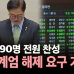 [🔴속보] 비상계엄 해제 요구 결의안 통과…190명 전원 찬성으로 가결 / YTN