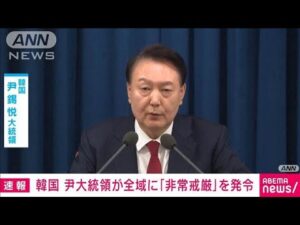 【速報】韓国・尹錫悦大統領が戒厳令発令「北朝鮮に従う勢力を清算し憲法の秩序守る」(2024年12月4日)