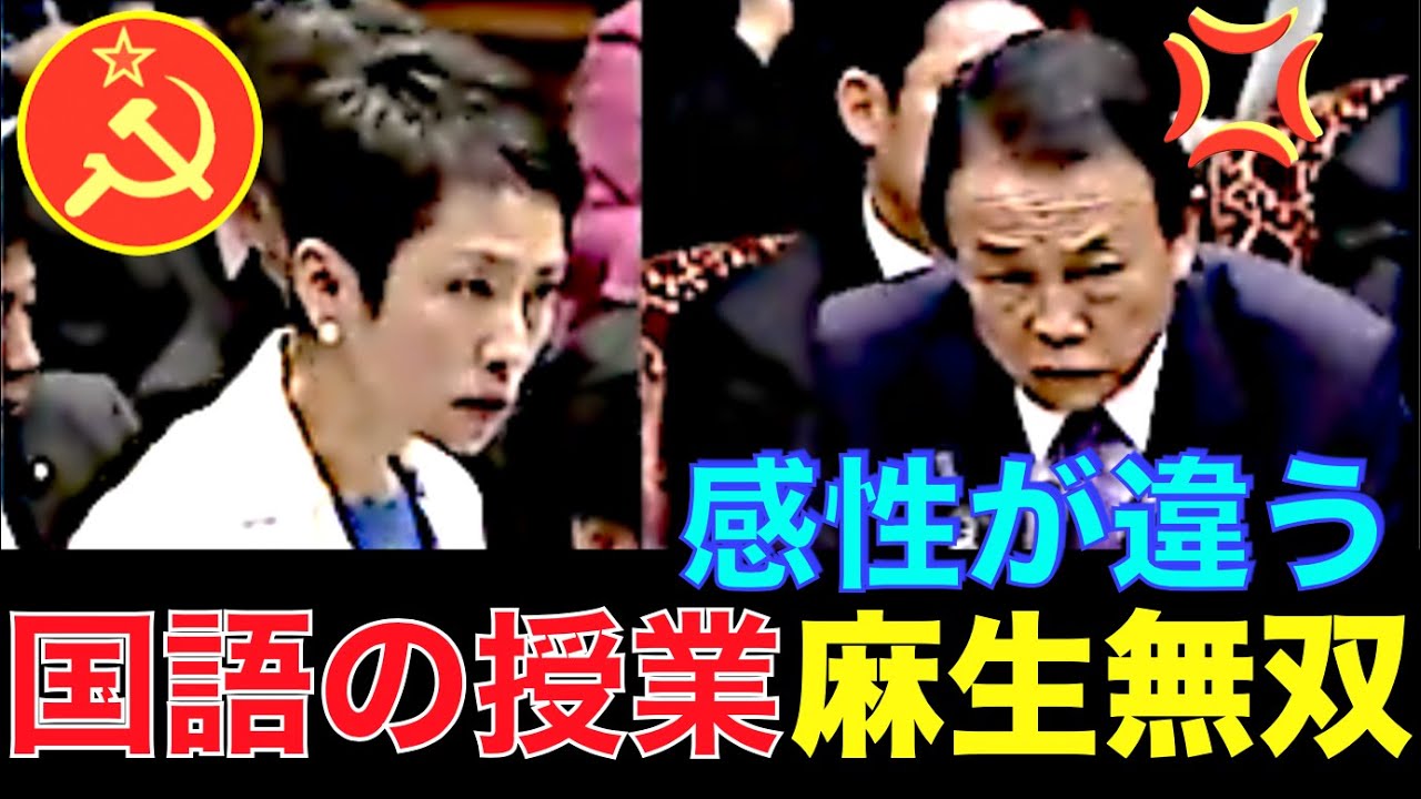 【国会】蓮舫　日本語の誤りを麻生大臣に指摘され！ポカ〜ン開いた口が閉じない（笑）禁断の麻生無双【活気中継切り抜き】